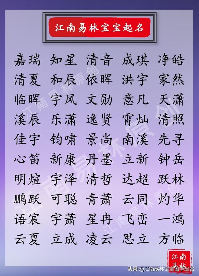 生辰八字起朗朗上口的名字男孩