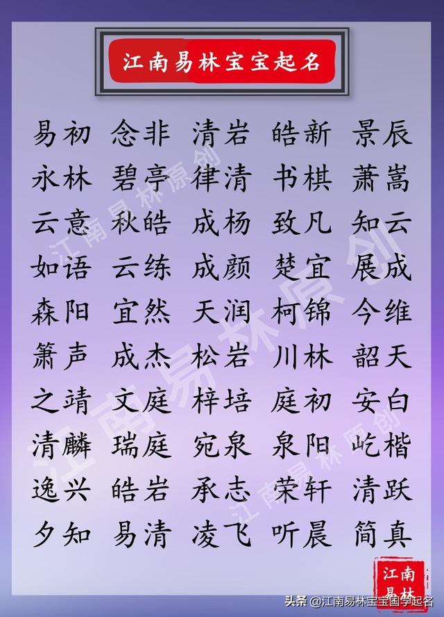 生辰八字起朗朗上口的名字男孩